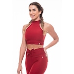 Top Fitness Gola Alta Vibs Fitwear e Bojo Removível Fitness - Feminino VERMELHO