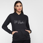 Blusão de Moletom com Capuz Fila Letter - Feminino PRETO