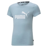 Camiseta Puma Essentials Logo - Infantil AZUL/BRANCO