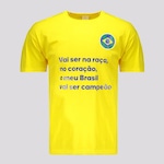 Camiseta Futfanatics Brasil Vai ser na Raça - Masculina AMARELO