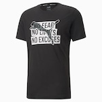 Camiseta Puma Performance Slogan Cat Masculina PRETO