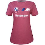 Camiseta Puma BMW MMS ESS Logo Tee - Feminina ROSA/BRANCO