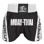 Calção Uppercut Muay Thai Premium - Unissex PRETO/BRANCO