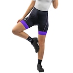 Bermuda para Ciclismo Free Force Start Forro Invert Feminina PRETO/ROXO