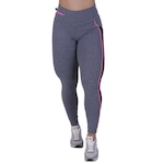 Calça Legging Orbis Fitness Recorte Lateral com Bolso Detalhe Neon - Feminina CINZA CLA/ROSA