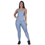 Macacão Orbis Fitness Um Ombro Brilho Wonder Bojo Bolso - Feminino AZUL