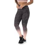 Calça Legging Orbis Fitness Cintura Alta Jacquard Degrade - Feminina Preto/Coral