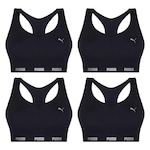 Kit Top Fitness Puma Nadador com Bojo - Feminino - 4 unidades PRETO