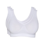 Top Fitness Hanes Alças Largas sem Costura 5762 - Feminino - 3 Unidades BRANCO