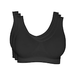 Top Fitness Hanes Alças Largas sem Costura 5762 - Feminino - 3 Unidades PRETO