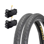 Par de Pneus Pirelli Phantom Street 29x1.95 + 2 Câmaras Pirelli PR-29 Aro 29 Bico Fino PRETO