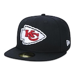 Boné Aba Reta New Era 5950 Kansas City Chiefs NFL - Fechado - Adulto PRETO