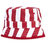 Chapeu Bucket New Era Listrado - Feminino BRANCO/VERMELHO