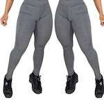 Kit de Calça Legging Belmento Suplex Básica Cintura Alta - Feminina - 2 Unds CINZA