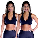 Kit de Top Fitness com Bojo Belmento Nadador - Feminino - 2 Unidades PRETO