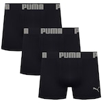 Kit Cuecas Boxer Puma Sem Costura - 3 Unidades - Masculina PRETO