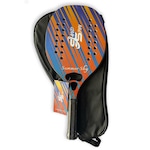 Raquete de Beach Tennis Sland Spin Carbono 3K Summer Sky + Raqueteira LARANJA/AZUL