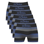 Kit Cuecas Boxer Zorba Listrada 847 - 6 Unidades - Masculina PRETO