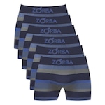 Kit Cuecas Boxer Zorba Listrada 847 - 6 Unidades - Masculina AZUL ESCURO