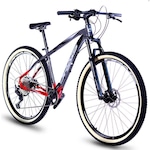 Bicicleta Aro 29 - Drais Revolution - Freio a Disco - Câmbio Shimano Deore - 12V CINZA ESC/VERMELHO