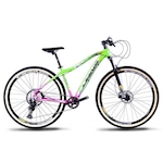 Bicicleta Aro 29 Drais Chillout - Freio Hidráulico - Câmbio Shimano - 12V - Adulto VERDE/ROSA