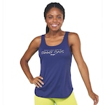 Camiseta Regata Alto Giro Skin Fit Inspiracional - Feminina AZUL