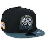 Boné Aba Reta New Era 9Fifty Philadelphia Eagles Salute To Service 2022 - Snapback - Adulto PRETO