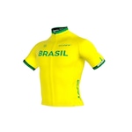 Camisa ciclismo ERT Elite Brasil edição limitada unissex AMARELO