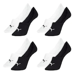 Kit de Meias Puma Invisível 4500 com 4 Pares - 39 a 42 - Masculina PRETO/BRANCO