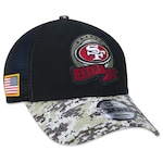 Boné Aba Curva New Era 9Forty San Francisco 49Ers Salute To Service 2022 - Snapback - Trucker - Adulto PRETO