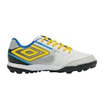 Chuteira Society Umbro Pro 5 Bump Club - Adulto BRANCO/AMARELO