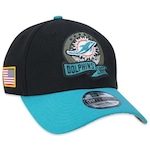 Boné Aba Curva New Era 39Thirty Miami Dolphins Salute To Service 2022 - Stretch Fit - Masculino PRETO