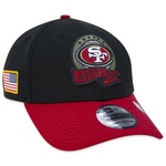 Boné Aba Curva New Era 39Thirty San Francisco 49Ers Salute To Service 2022 - Stretch Fit - Masculino PRETO