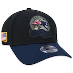 Boné Aba Curva New Era 39Thirty New England Patriots Salute To Service 2022 - Stretch Fit - Masculino PRETO