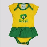 Body do Brasil Torcida Baby Heart - Infantil AMARELO