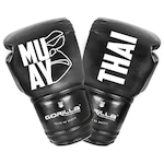 Luva de Muay Thai 12 Oz Expressive Black Gorilla Boxe Kickboxing Fight MMA Combate Profissional BRANCO