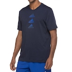 Camiseta adidas D2M Logo Tee - Masculina AZUL ESCURO