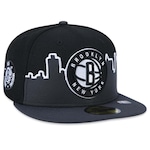 Boné Aba Reta New Era 59Fifty Brooklyn Nets Tip-Off - Fechado - Adulto PRETO