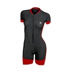 Macaquito de Ciclismo NC Extreme Coleção Cápsula - Feminino PRETO/VERMELHO