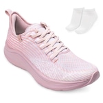 Kit Tênis Olympikus Luna + Meia OP22 - Feminino BRANCO/ROSA