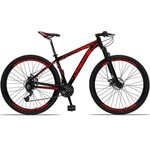 Bicicleta Aro 29 Drais Aluminun - Freio A Disco - Câmbio Shimano - 24 Marchas PRETO/VERMELHO