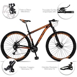 Bicicleta Aro 29 Drais Aluminun - Freio A Disco - Câmbio Shimano - 24 Marchas PRETO/LARANJA