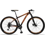 Bicicleta Aro 29 Drais Aluminum - Freio a Disco Hidráulico - Câmbio Shimano - 24 Marchas PRETO/LARANJA