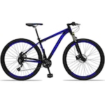 Bicicleta Drais 29 - Freio Hidráulico MTB Aluminio - Câmbios Shimano - 24V - Suspensão com Trava PRETO/AZUL ESC