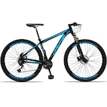 Bicicleta Drais 29 - Freio Hidráulico MTB Aluminio - Câmbios Shimano - 24V - Suspensão com Trava PRETO/AZUL