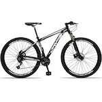 Bicicleta Drais 29 - Freio Hidráulico MTB Aluminio - Câmbios Shimano - 24V - Suspensão com Trava PRETO/BRANCO