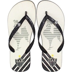 Chinelo de Dedo do Atlético Mineiro Guarujá Pingente Glitter - Feminino BRANCO/PRETO