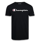 Camiseta Script Champion Logo Print - Masculina PRETO