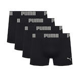 Kit Cuecas Boxer Puma Microfibra sem Costura - 4 Unidades - Adulto PRETO