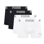 Kit Cuecas Boxer Puma Microfibra sem Costura - 4 Unidades - Adulto BRANCO/PRETO